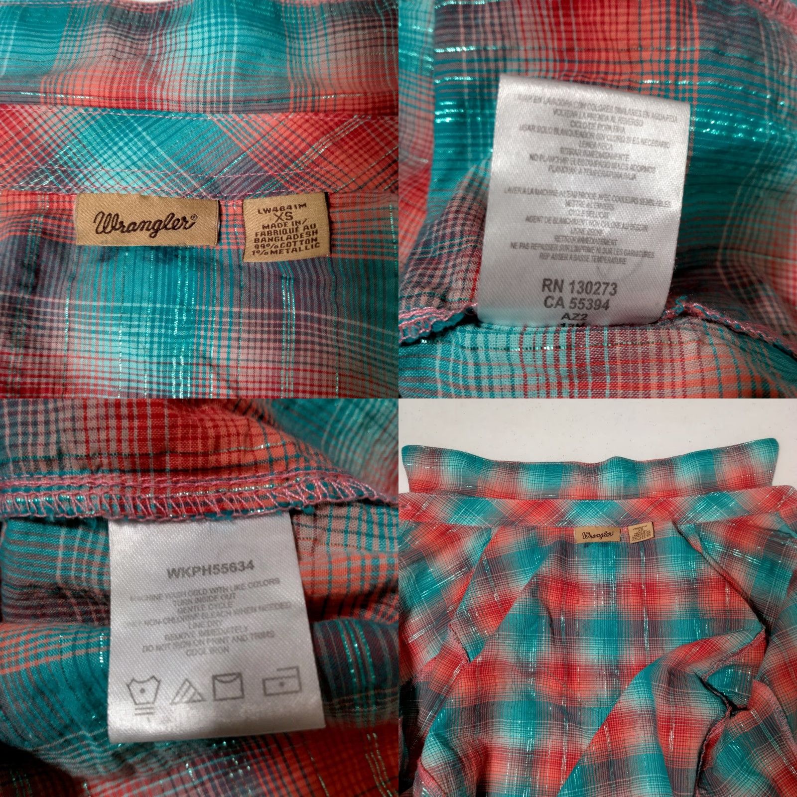 Wrangler VINTAGE Wrangler Women's Western Shirt XS Long Sleeve Plaid Rhinestone Snap Cowgirl Rodeo Rodeo Western Style Size XS / US 0-2 / IT 36-38 - 8 Thumbnail