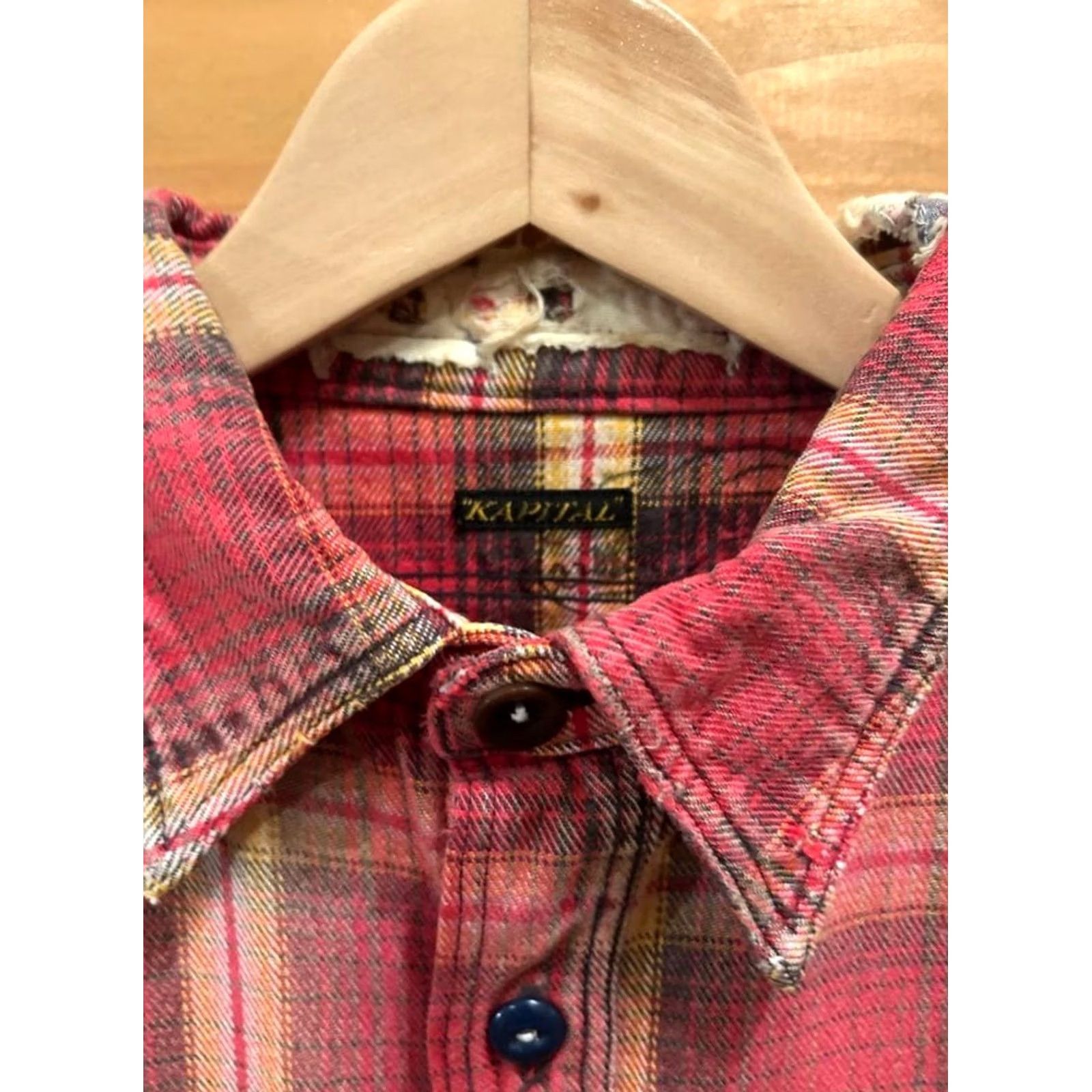 Kapital Kapital Distressed Patchwork Check Flannel Shirt Red Size M good condition Size US M / EU 48-50 / 2 - 4 Thumbnail