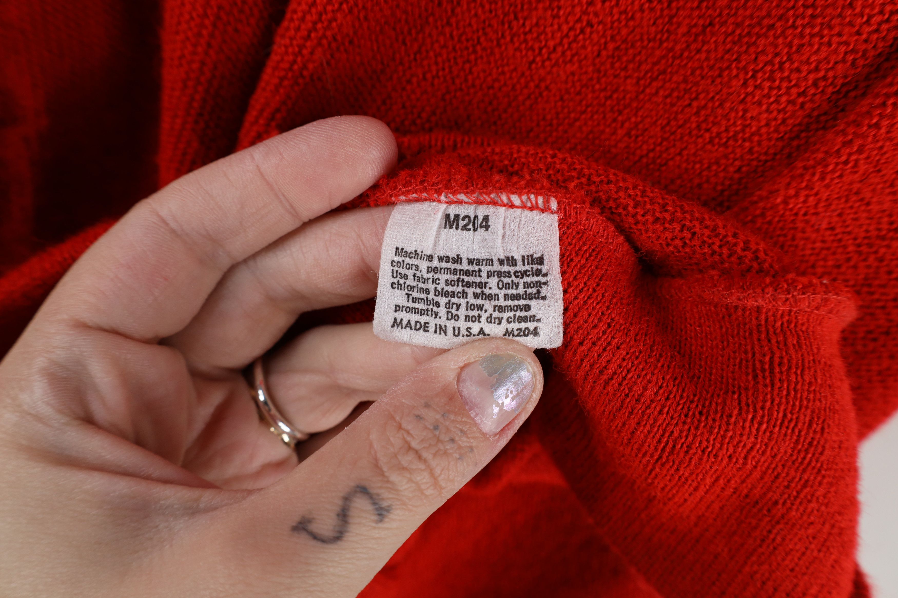 Vintage Vintage 70s Streetwear Cardigan Sweater Red Acrylic USA Size US XL / EU 56 / 4 - 7 Thumbnail