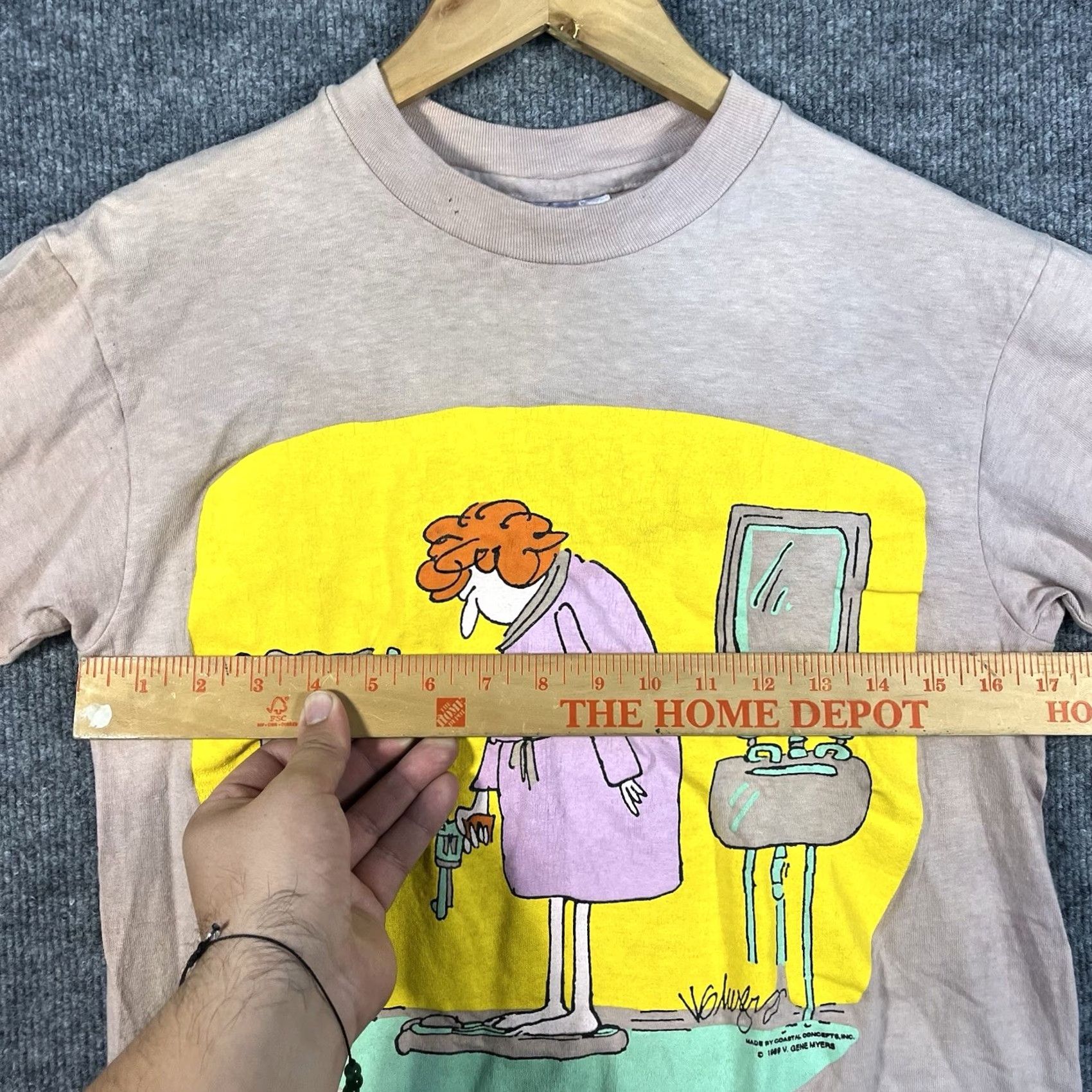 Vintage VINTAGE 1989 Laff Line Gene Myers Cartoon T-Shirt Humor Tee Medium Comic Strip Shirt Unisex White 1980s Graphic Tee Mens Womens Size US M / EU 48-50 / 2 - 6 Thumbnail