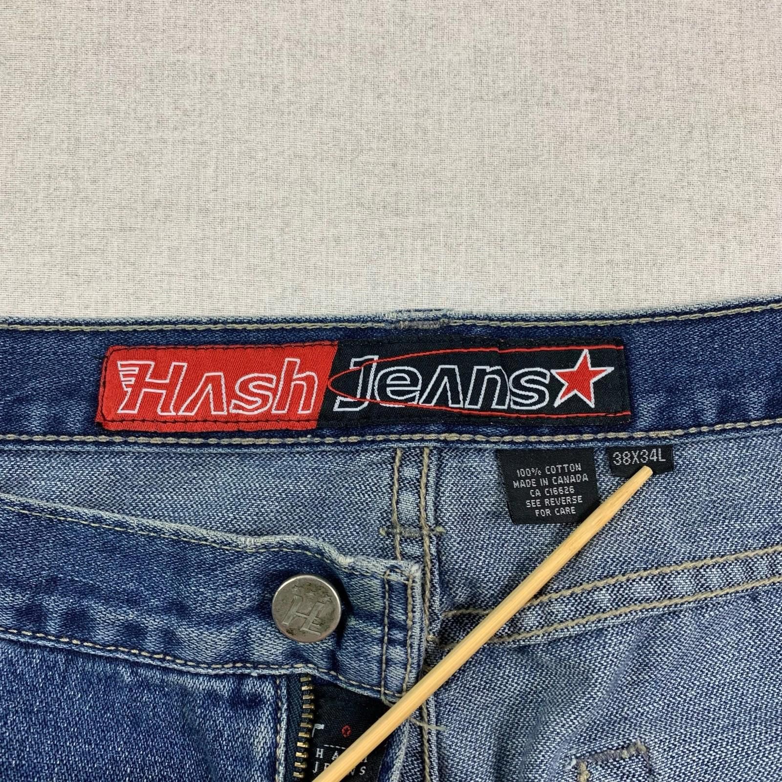 Other Vintage Blue Hash Baggy Jeans - 38 - 90s Size US 38 / EU 54 - 4 Thumbnail