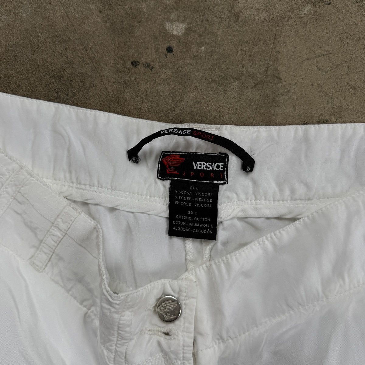 Versace × Vintage Vintage Versace Sport White Nylon Track Bridge Pants Size 32" / US 10 / IT 46 - 5 Thumbnail