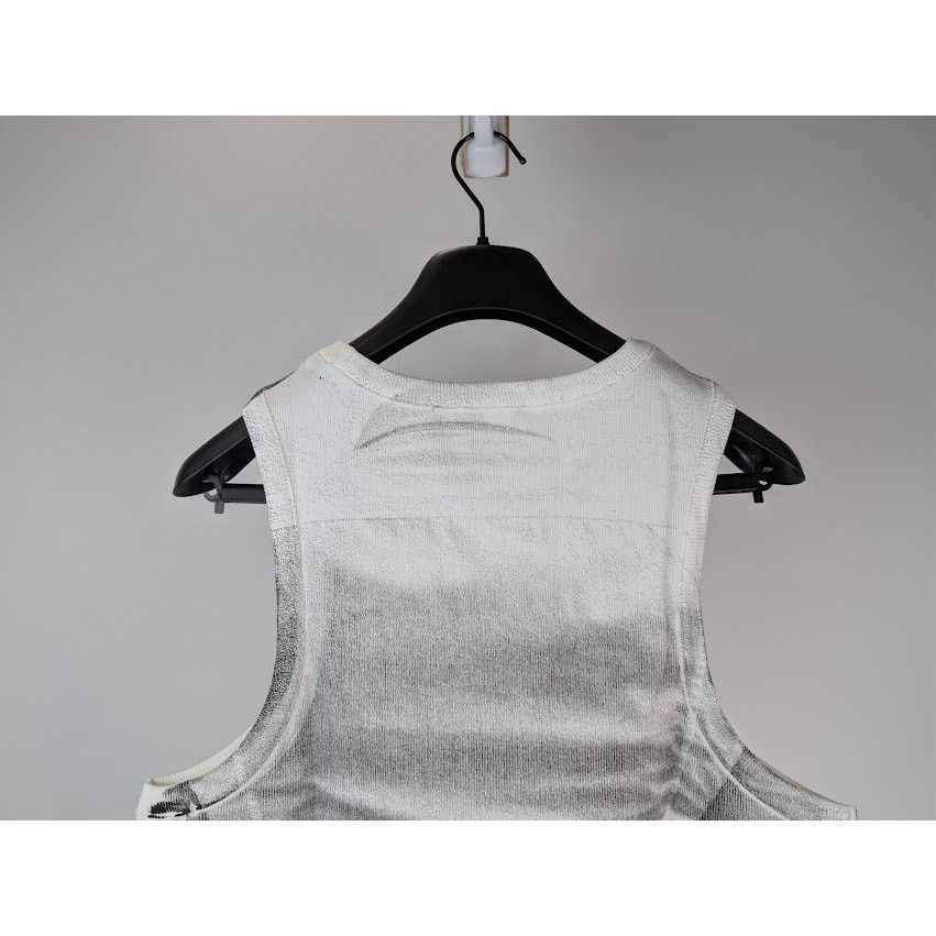 Balmain o1rshd1 Ribbed Tie Print Tank Top in White Size US XL / EU 56 / 4 - 11 Thumbnail