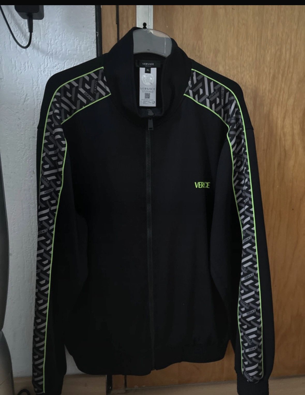 Image of Versace La Greca Sports Jacket in Black, Men's (Size XL)