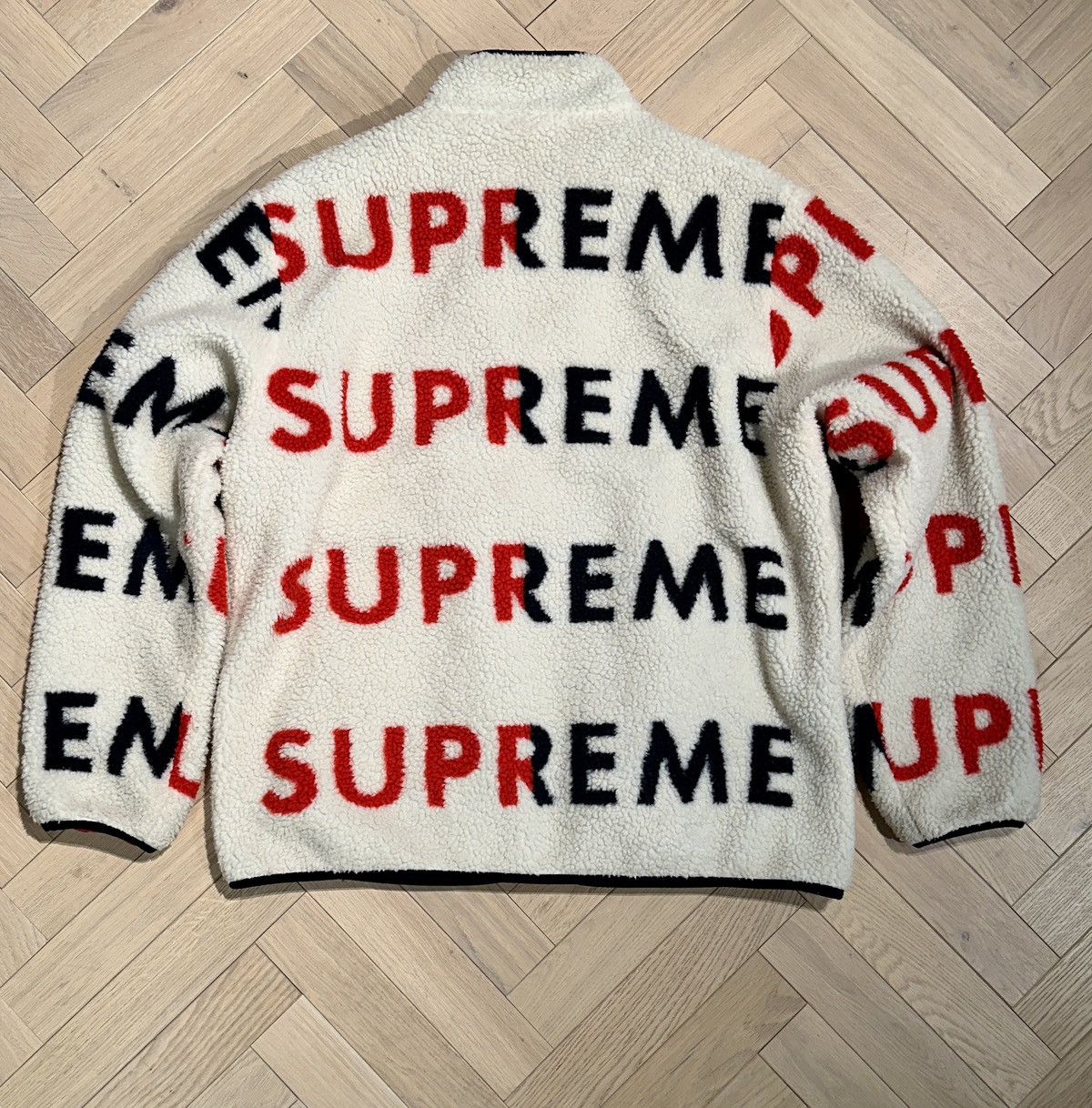 Supreme Supreme Reversible Logo Fleece Jacket Size US XL / EU 56 / 4 - 7 Thumbnail