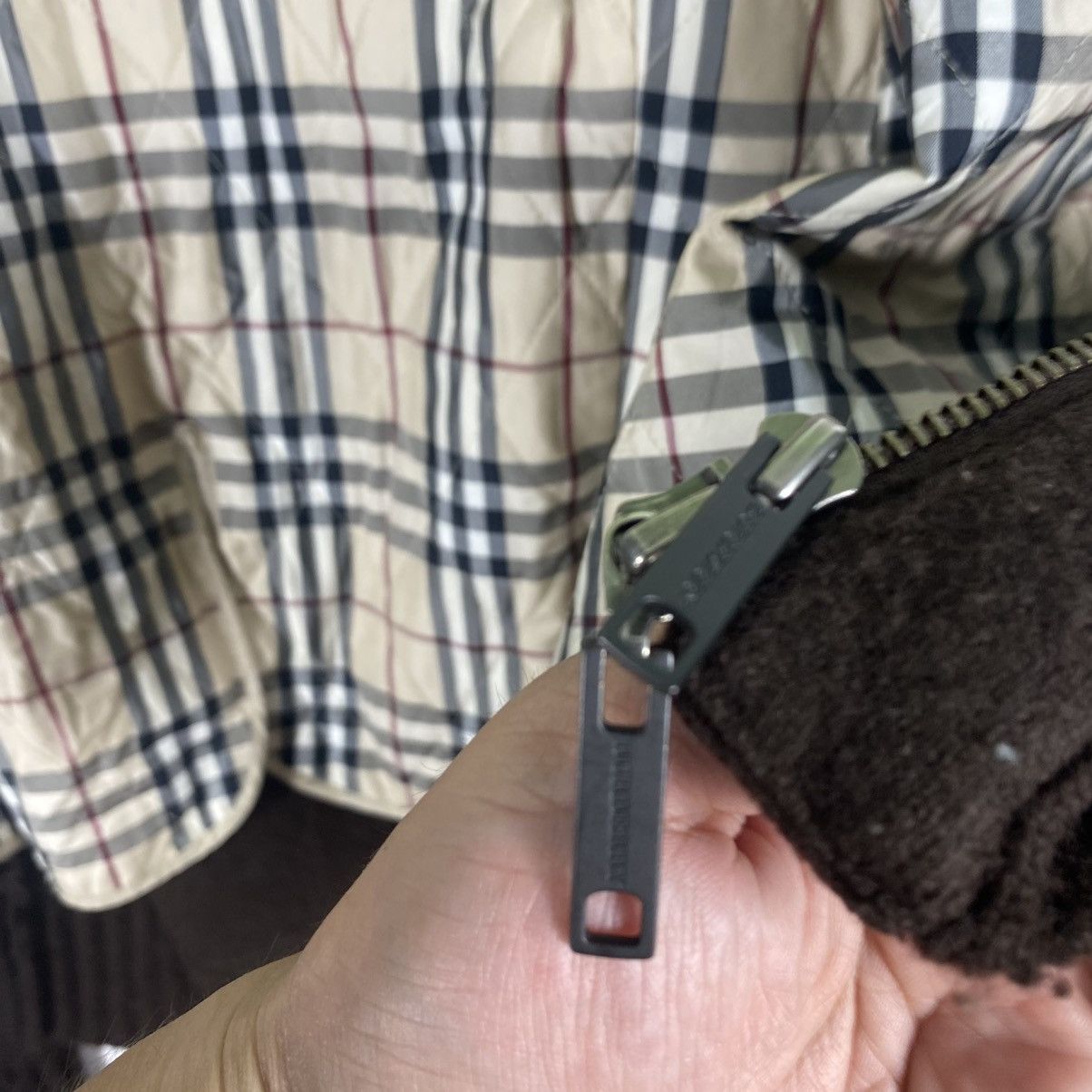 Vintage Burberrys Nova Check Button/Zipper Knit Jacket