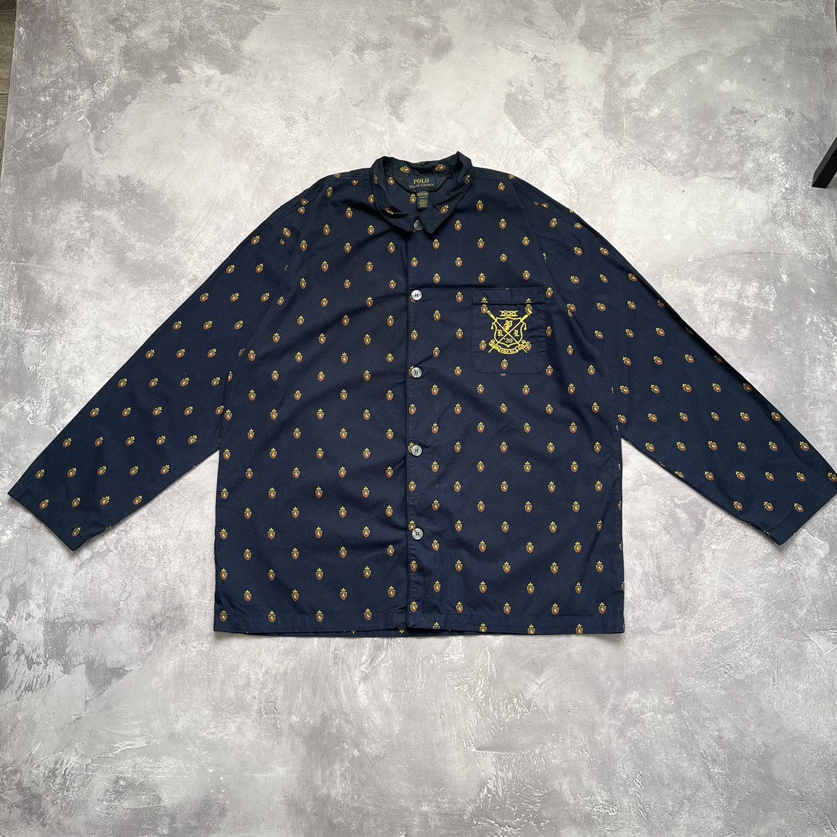 Polo Ralph Lauren Polo Ralph Lauren Sleepwear Multilogo Shirt Longsleeve Blue Size US XL / EU 56 / 4 - 2 Thumbnail