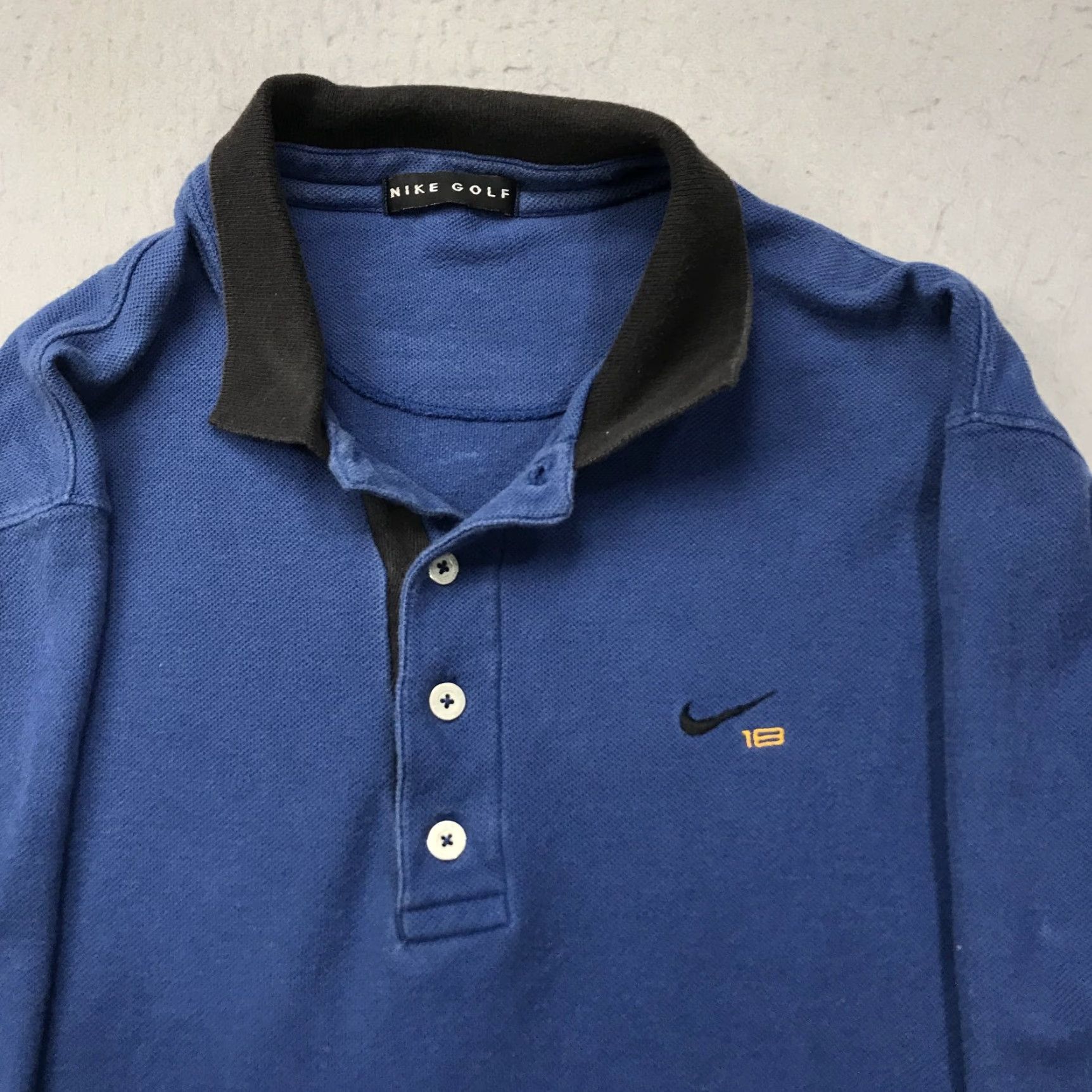 Nike VINTAGE Nike Golf Polo Shirt Mens Large Blue 100% Cotton Swoosh 18 Tiger 90s Polo Shirt Mens Large Blue Nike Golf Tiger 90s Vintage Size US L / EU 52-54 / 3 - 2 Thumbnail