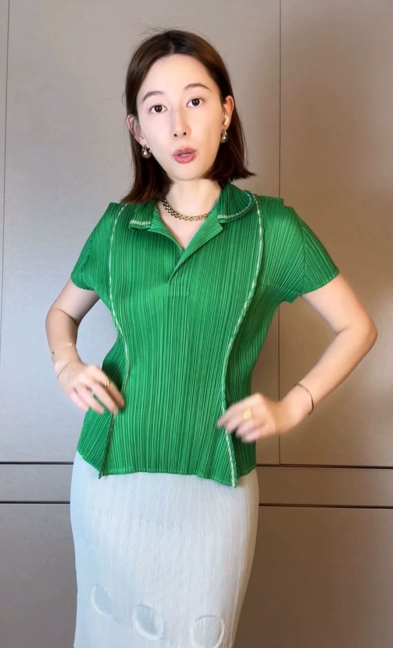 Issey Miyake issey miyake size:3 Green short-sleeved shirt 2505-Nextarr Size XXS / US 00 / IT 34 - 3 Thumbnail