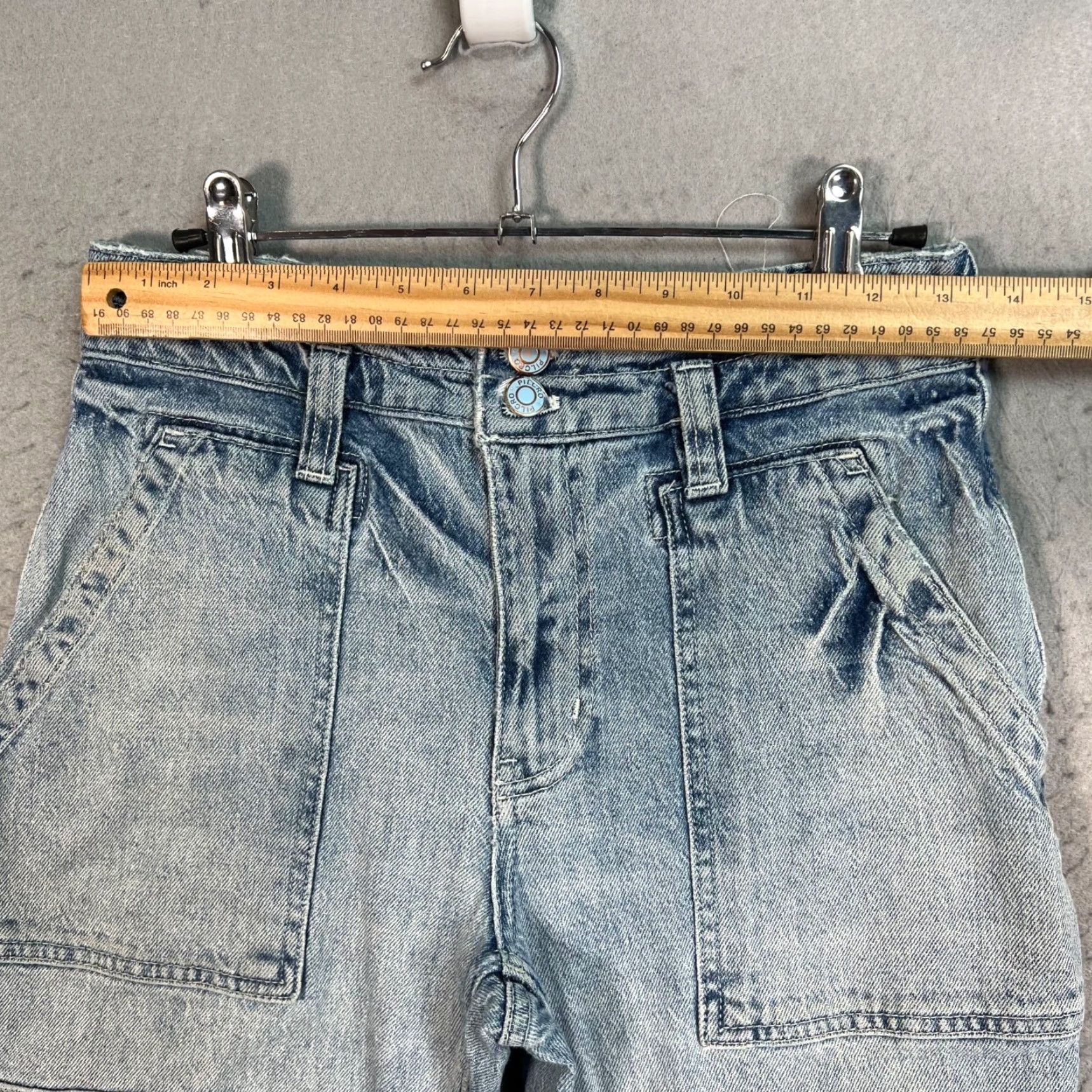 Vintage Pilcro Womens Size 27 High-Waist Tapered Leg Denim Carpenter Jeans Light Blue/Light Wash Size 27" / US 4 / IT 40 - 6 Thumbnail