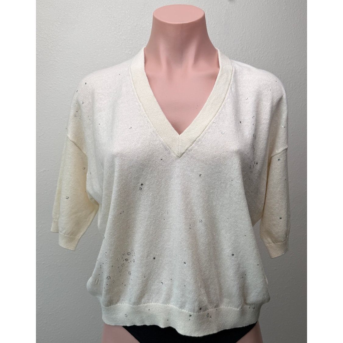 Zadig & Voltaire Zadig & Voltaire Wully Lico Rhinestone Sweater XS Ecru Size XS / US 0-2 / IT 36-38 - 1 Thumbnail