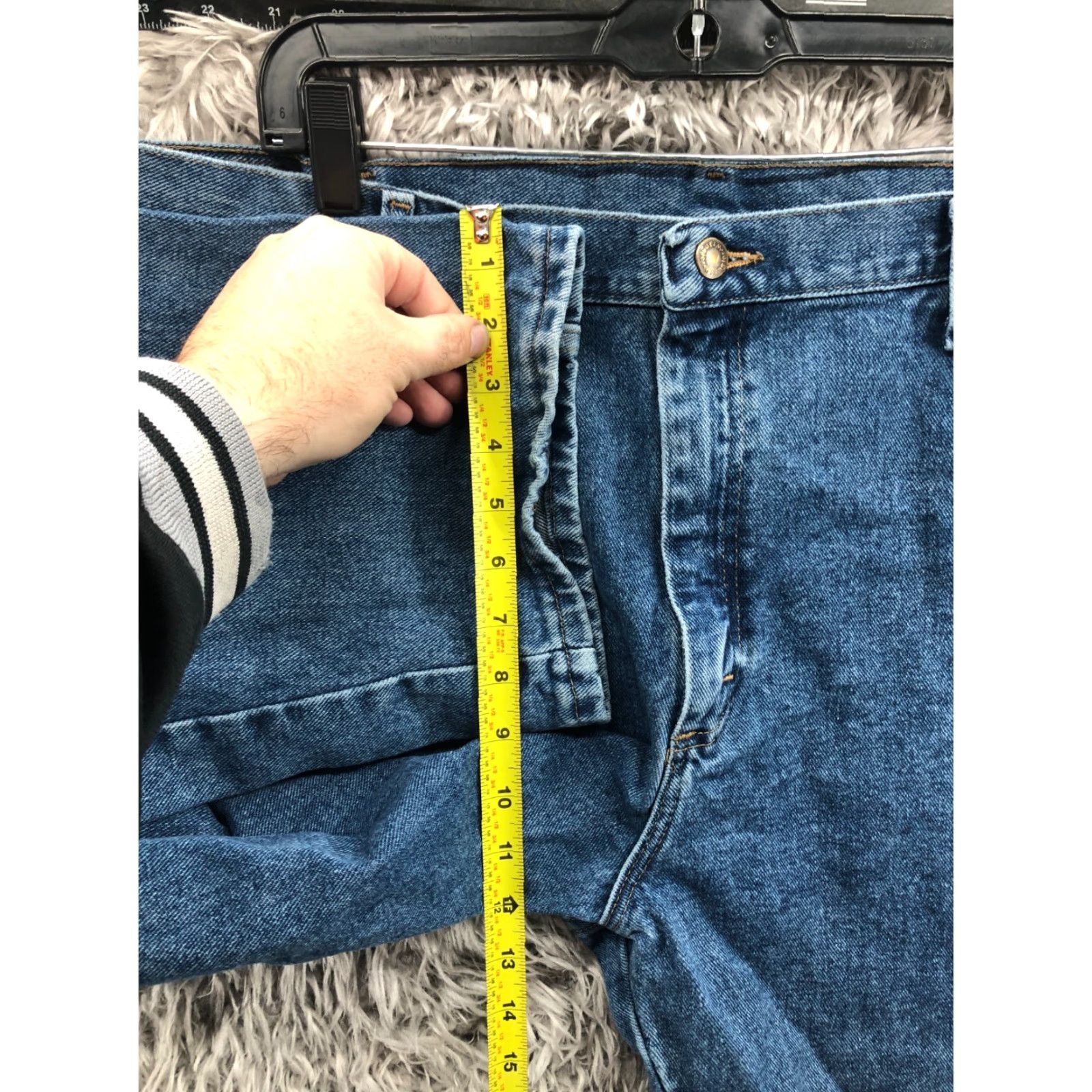 Wrangler Wrangler Mid Blue Denim Jeans 42x32 Mens Straight Regular Waist 5-Pocket Rugged Wear Denim Jeans Baggy Casual Trending Mens Size US 42 / EU 58 - 4 Thumbnail