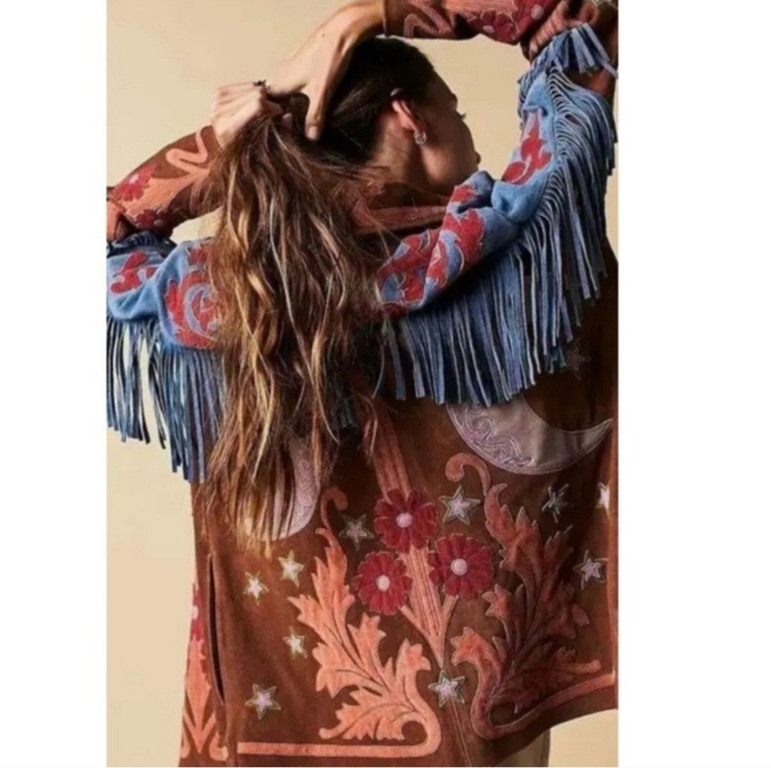 image of Free People We The Free Suede Fringe Jacket Xs, Women's