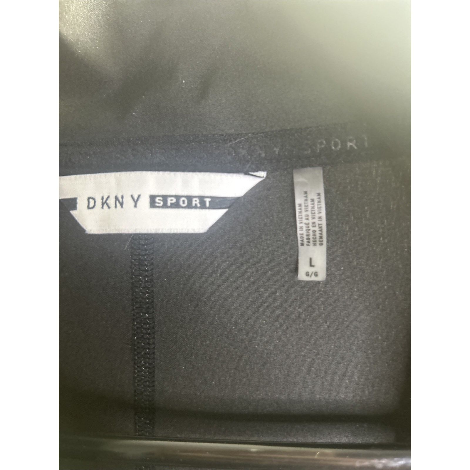 DKNY DKNY Black Utility Cargo Jumpsuit Womans L Tab Sleeve Travel Size 29" - 7 Thumbnail