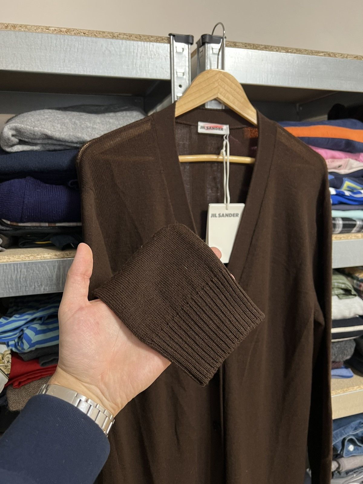 Designer × Jil Sander ❗️New Jil Sander 100% Wool Long Button Cardigan Brown Size 36 Size XS / US 0-2 / IT 36-38 - 3 Thumbnail