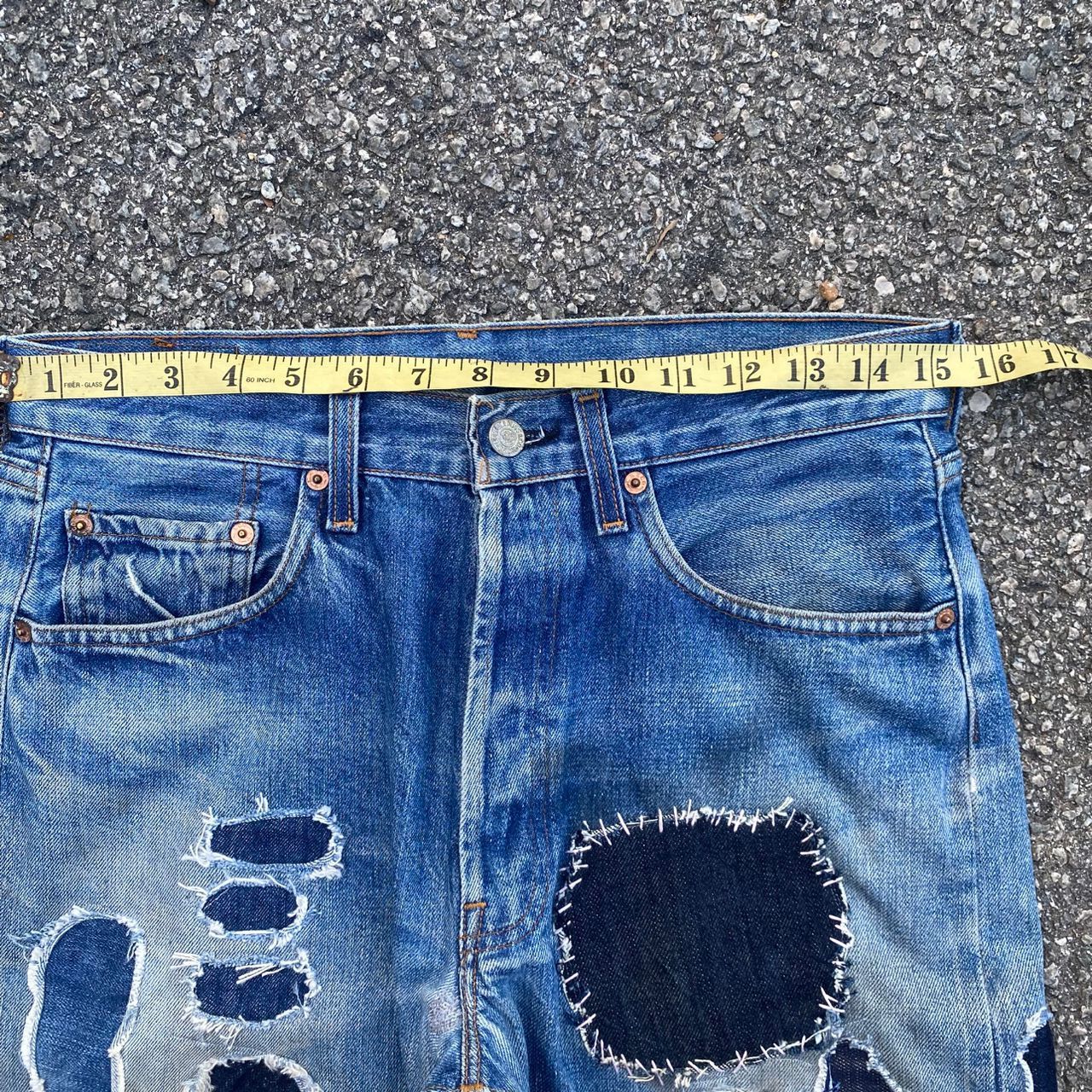 Levi's 💥Best offer💥Vintage 90s Levis 501 Patchwork Denim Size US 32 / EU 48 - 7 Thumbnail