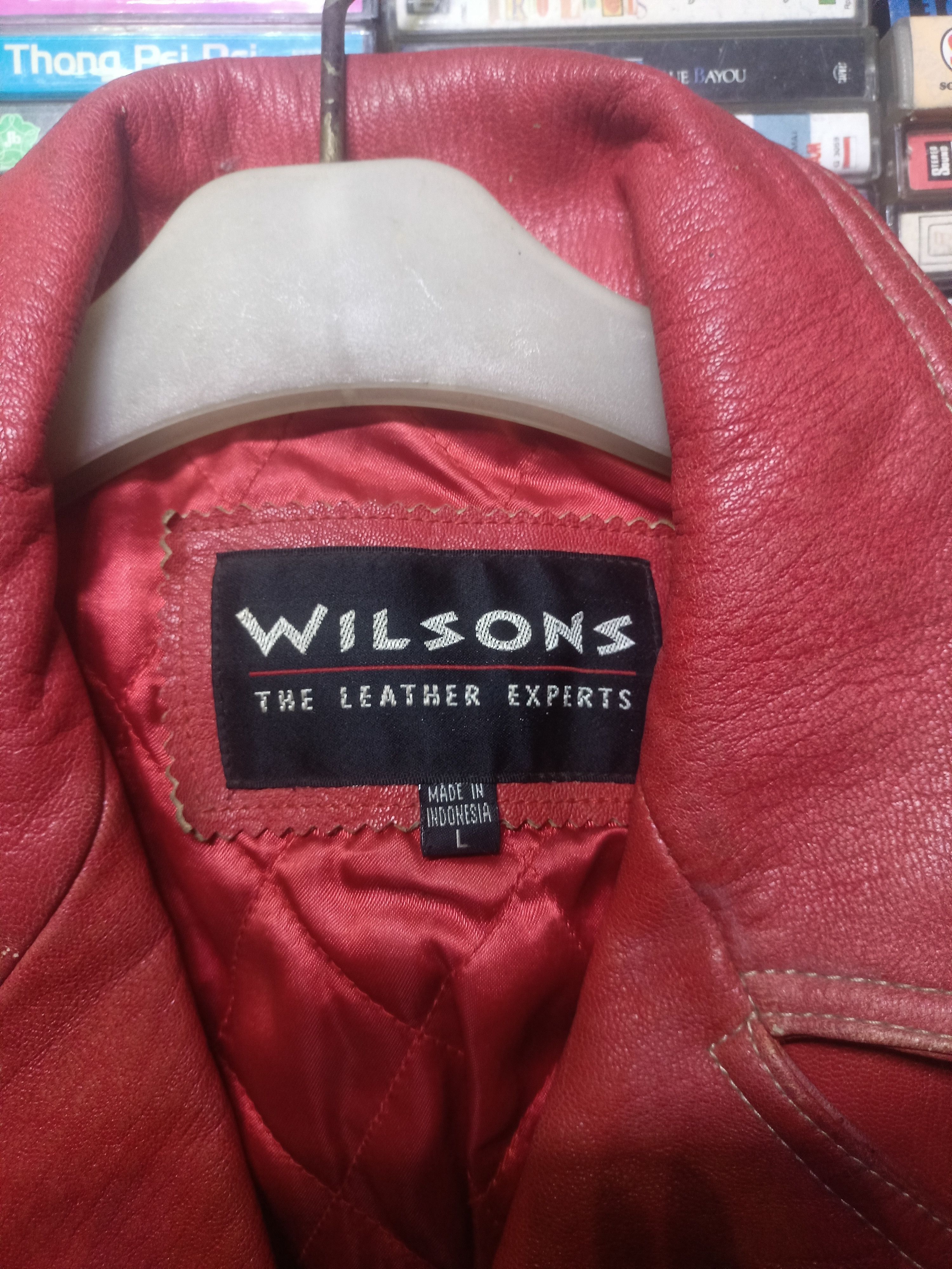 Wilsons Leather Vintage 90s Wilsons Leather Red Distressed Biker Vest Size L Size L / US 10 / IT 46 - 7 Thumbnail