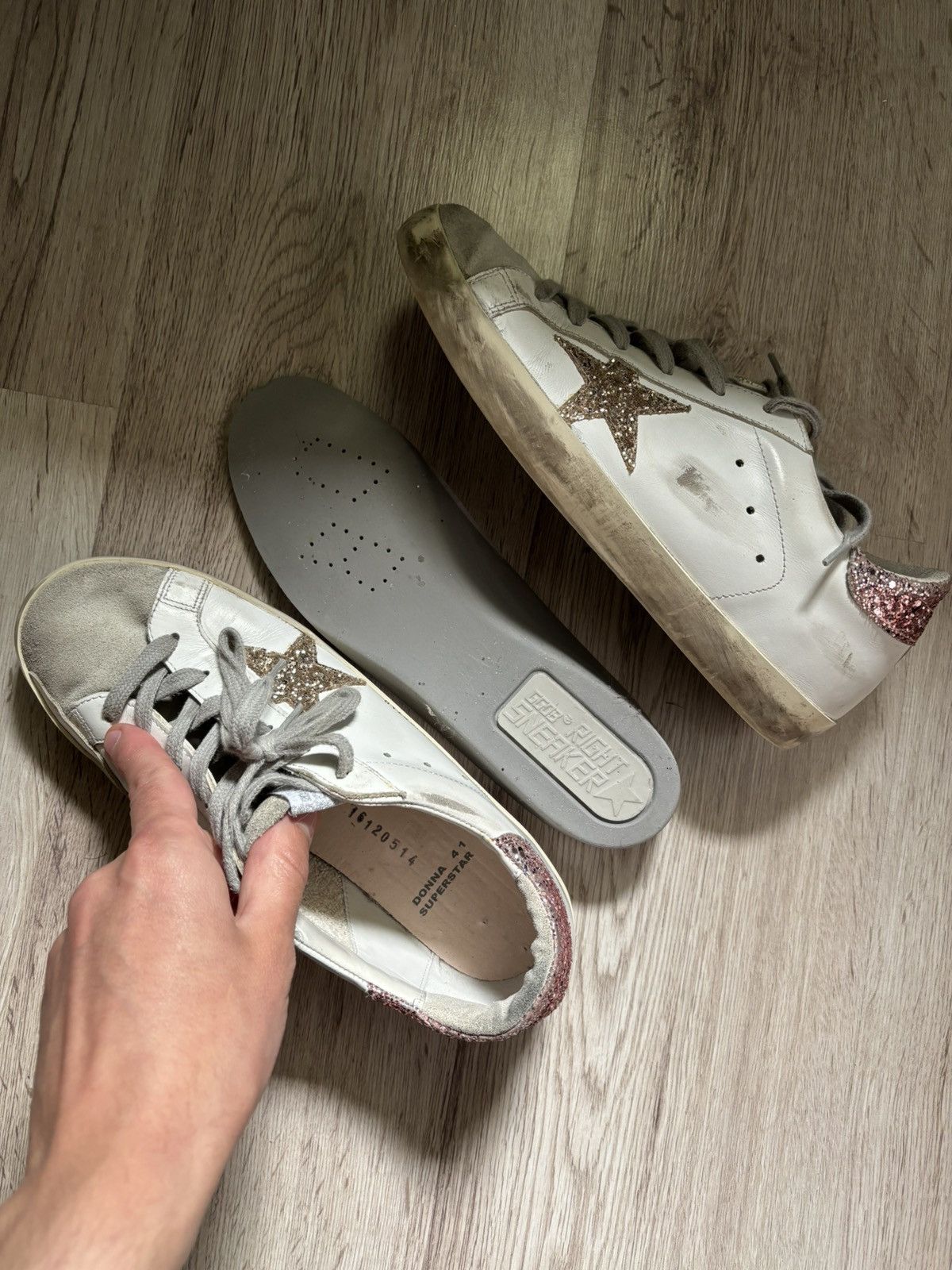 Golden Goose Golden Goose Super-star with Glitter Star EU41 US10 UK8 Size US 10 / IT 40 - 4 Thumbnail
