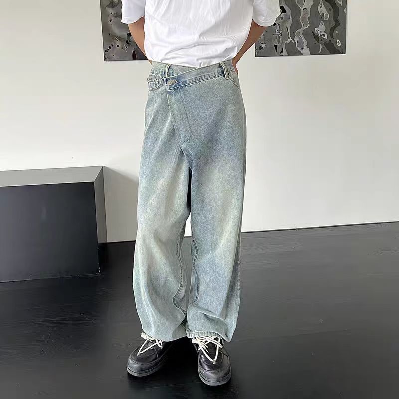 Japanese Brand × Jean Slanted button design washed and worn straight jeans Size US 32 / EU 48 - 5 Thumbnail