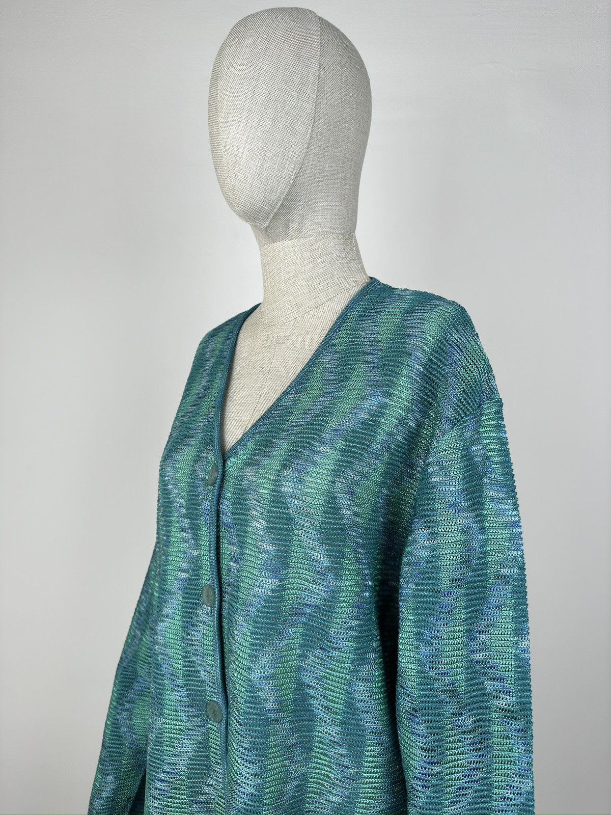 Missoni Vintage 90s MISSONI Sport Viscose Mesh Cardigan Size XL / US 12-14 / IT 48-50 - 6 Thumbnail