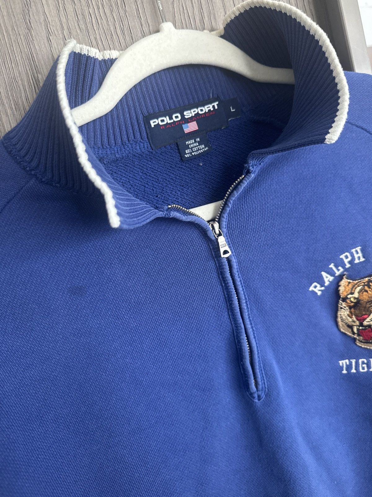 Polo Ralph Lauren Vintage Polo Ralph Lauren Tigers Quarter Zip Sweatshirt Size US L / EU 52-54 / 3 - 3 Thumbnail