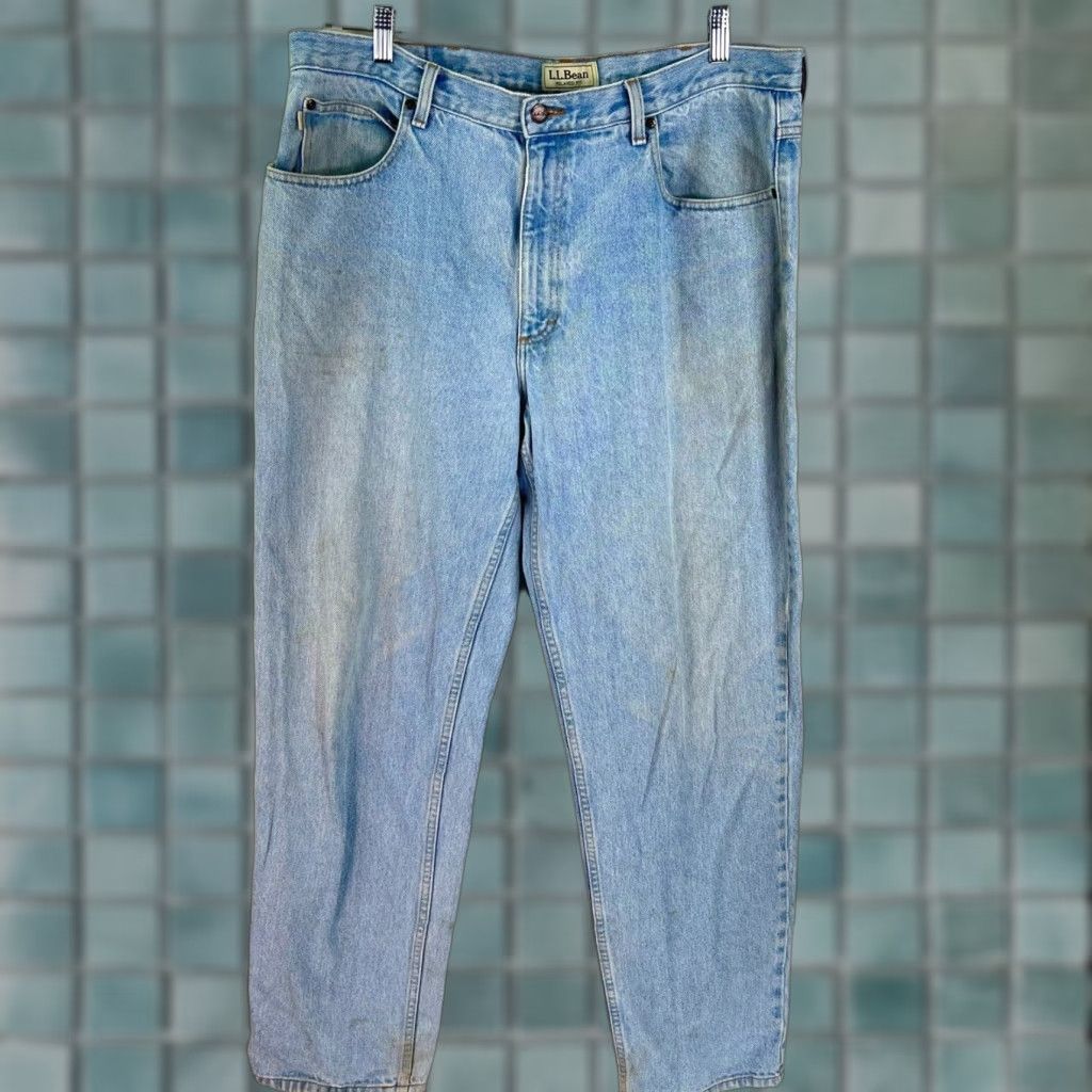 Vintage VINTAGE L.L. Bean Jeans Mens 38x34 Straight Blue Denim Relaxed Distressed Classic Size US 38 / EU 54 - 1 Thumbnail