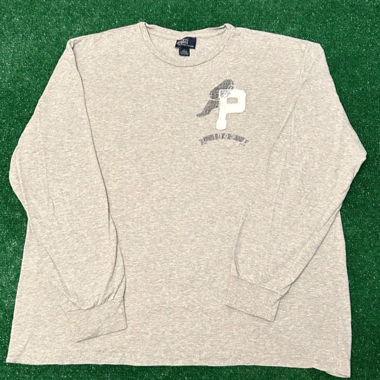 Polo Ralph Lauren VINTAGE Polo Ralph Lauren P-Wing Logo VTG Long Sleeve Shirt Mens Large Gray 90s Hip Hop USA Logo Shirt Mens L Size US L / EU 52-54 / 3 - 3 Thumbnail