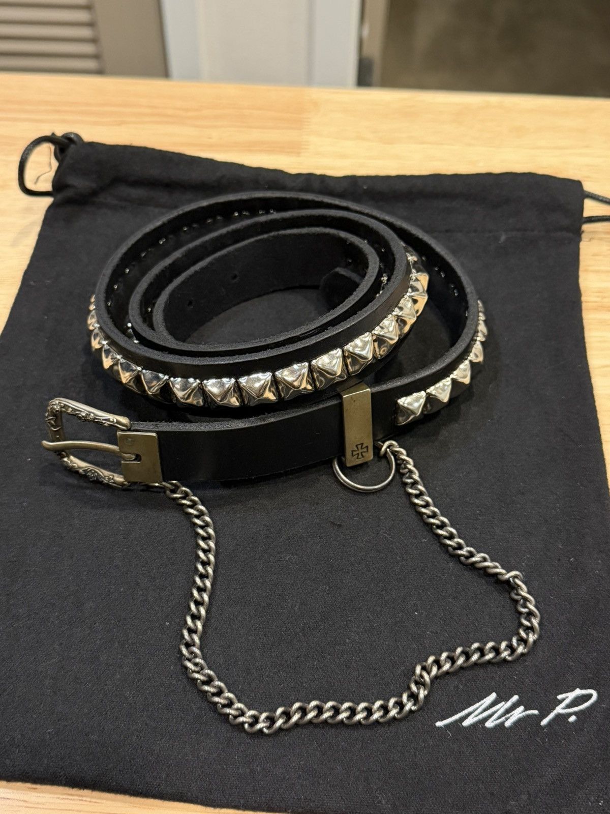 Enfants Riches Deprimes ERD Simple Rose Chain Studded Belt 100 Size 36 - 1 Thumbnail