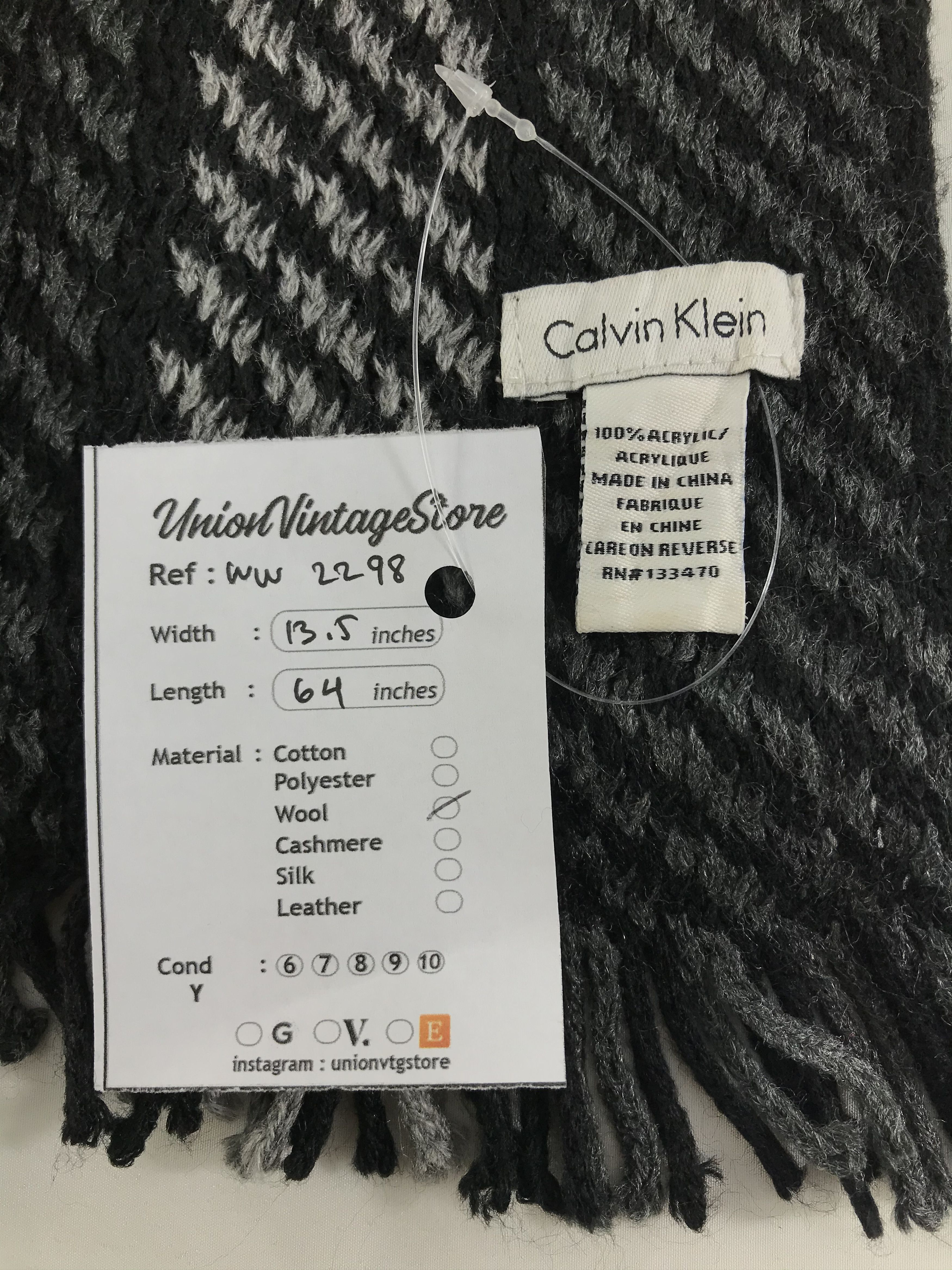 Calvin Klein × Vintage Calvin Klein Scarf / Muffler / Neckwear - WW2298 Size ONE SIZE - 5 Thumbnail