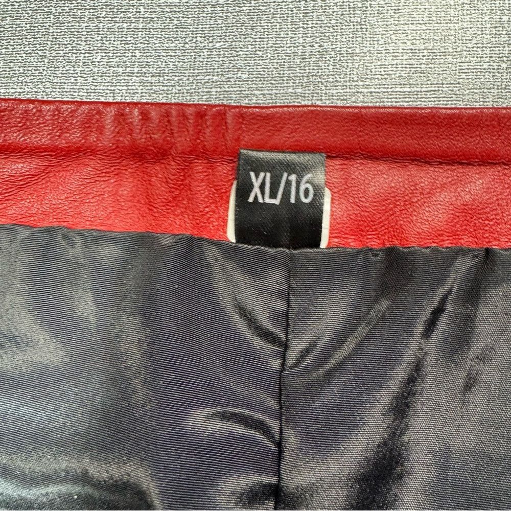 Other NWT New Decrum Real Lambskin Red Leather Skirt Size XL Size 38" / US 16 / IT 52 - 5 Thumbnail