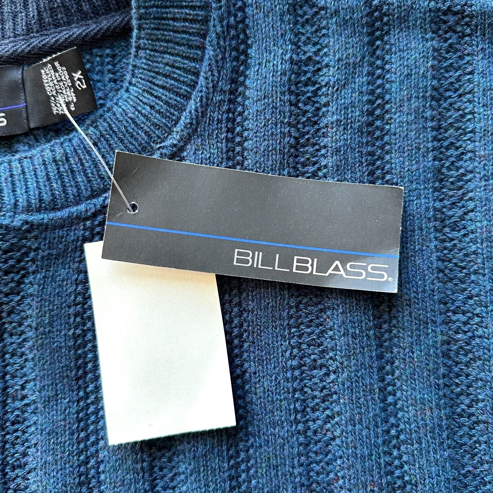 Bill Blass Bill Blass Sweater Womens 2X Henley Long Sleeve Ribbed Blue NWT Cotton Blend Size XXL / US 16-18 / IT 52-54 - 6 Thumbnail