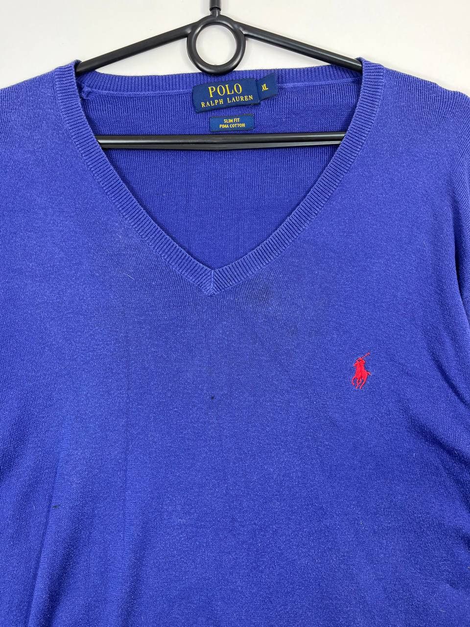Polo Ralph Lauren Polo Ralph Lauren V Neck Sweater Blue Pony Logo Mens Size L Size US XL / EU 56 / 4 - 2 Thumbnail