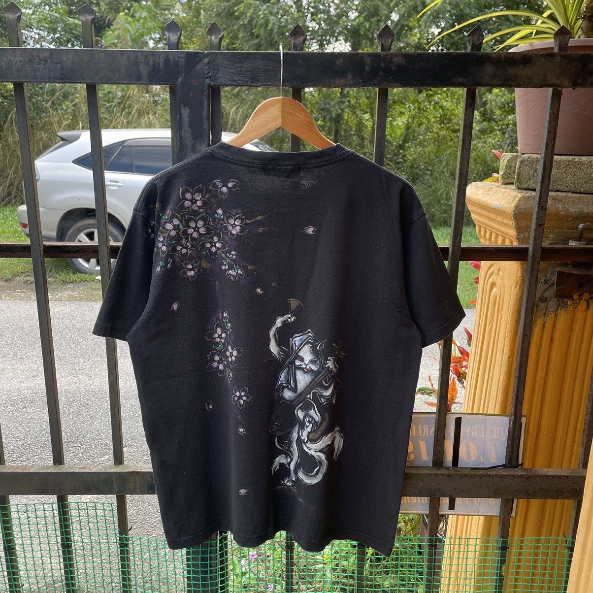 Japanese Brand × Vintage 🔥🇯🇵Kyoto Styles Big Motive Mystical Demon Cat Sukajan Tee Size US L / EU 52-54 / 3 - 1 Thumbnail