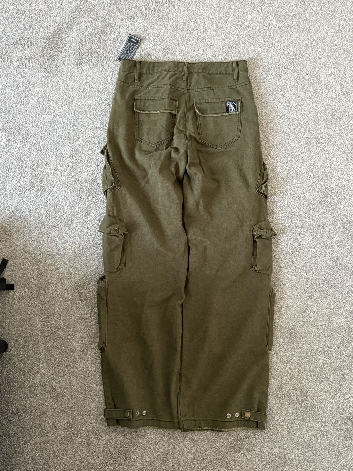 Prps PRPS Multi Pocket Cargo Pants Army Green Tactical Wide Size US 28 / EU 44 - 2 Thumbnail