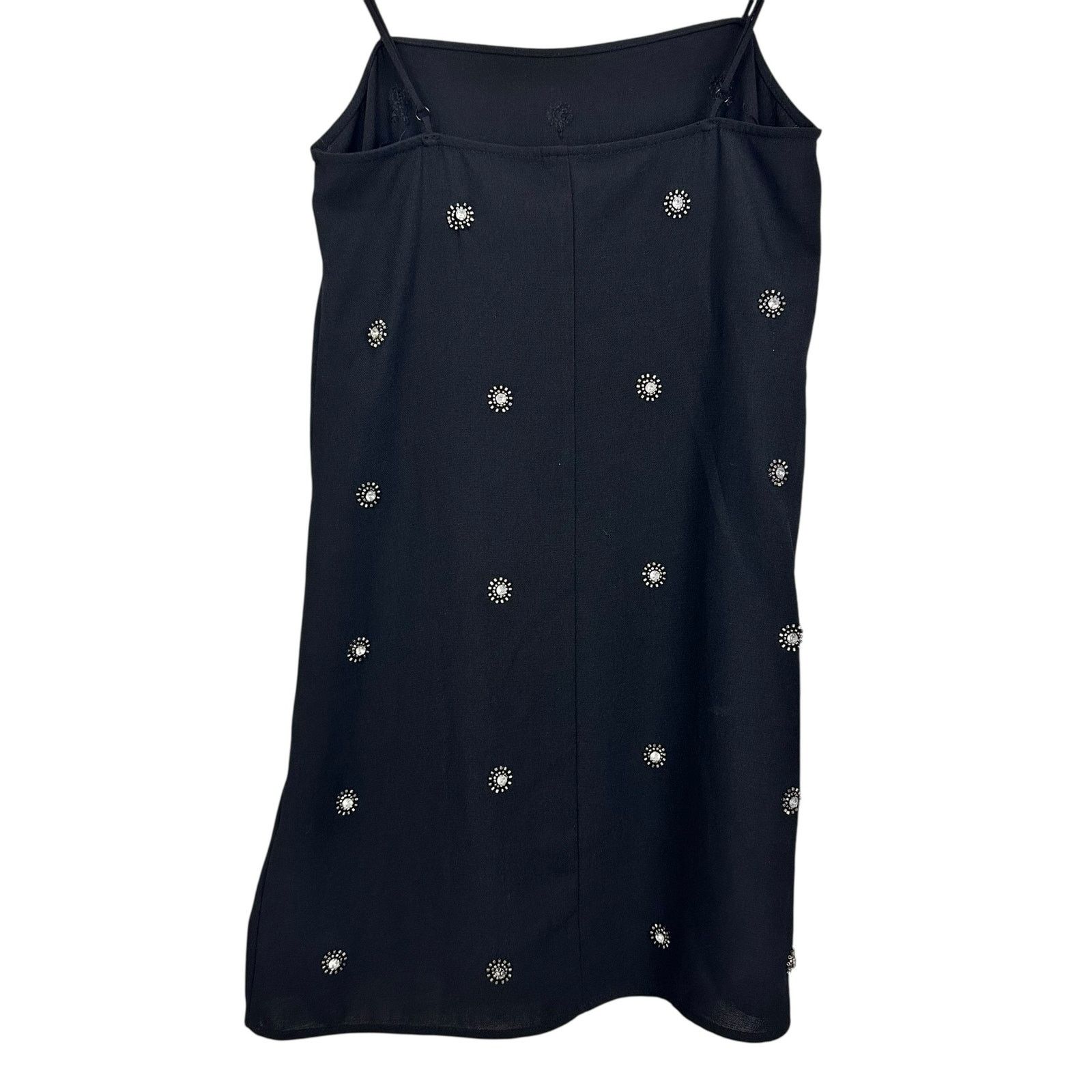 H&M H&M Appliquéd Holiday Slip Dress Pearl Rhinestones Black S Size S / US 4 / IT 40 - 7 Thumbnail