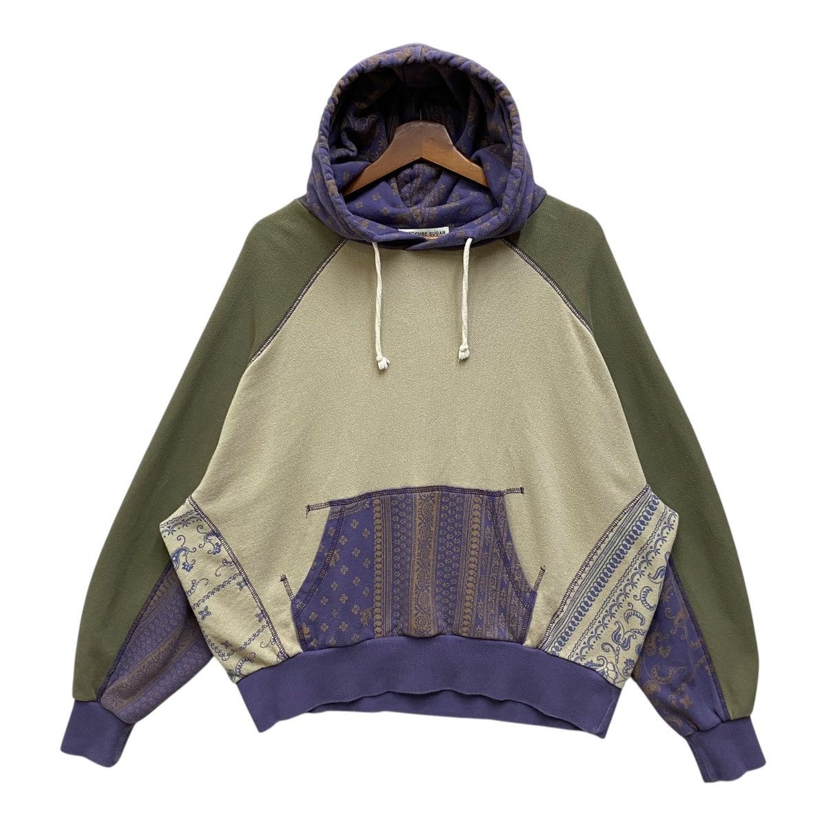 Japanese Brand Cube Sugar Patchwork Hoodie Cropped Boxy Fit Saiz M Size US M / EU 48-50 / 2 - 1 Thumbnail