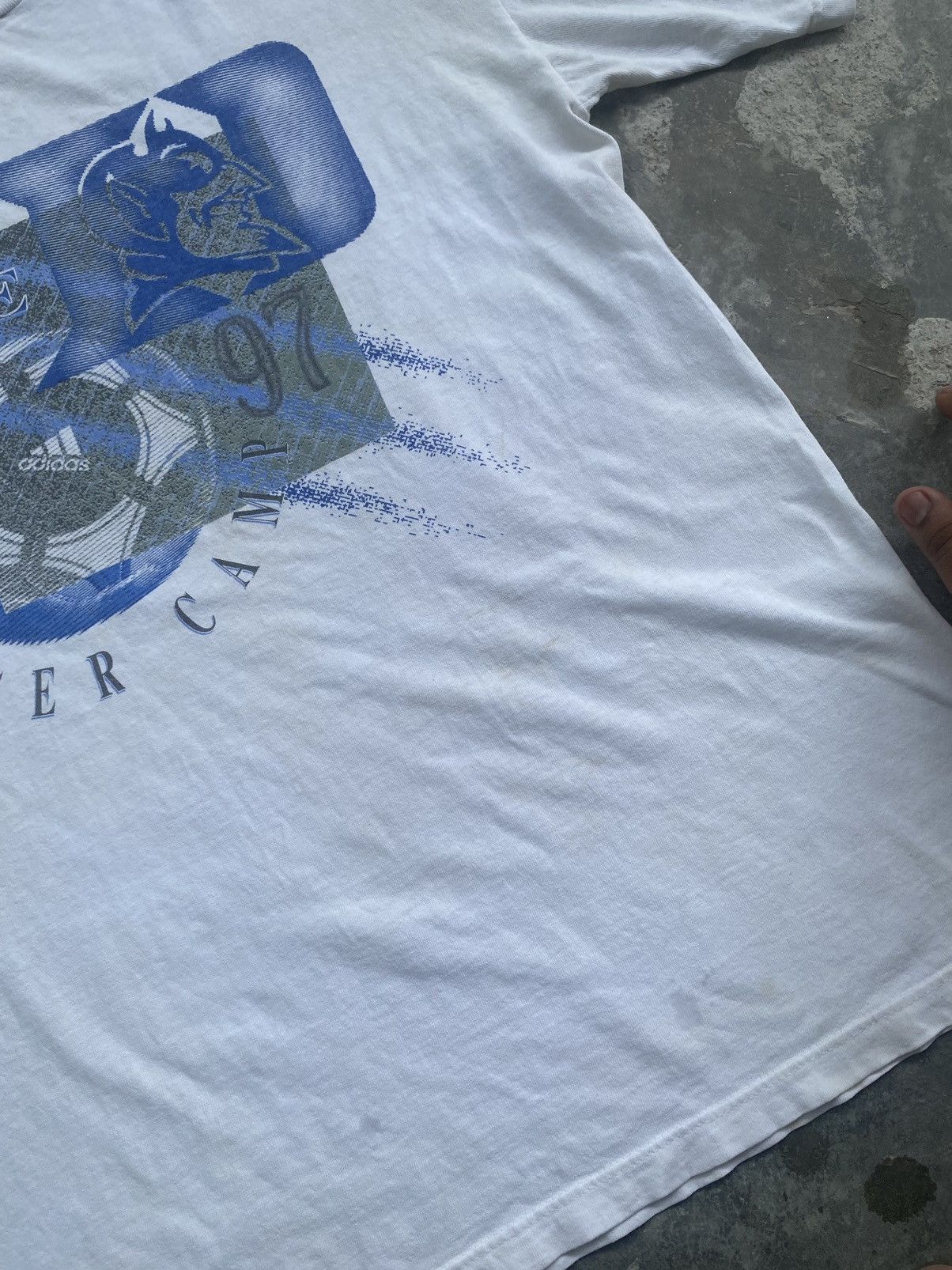 Adidas Rare Vintage 90s Adidas x Duke Soccer Camp Tee (1994) Size US M / EU 48-50 / 2 - 10 Thumbnail