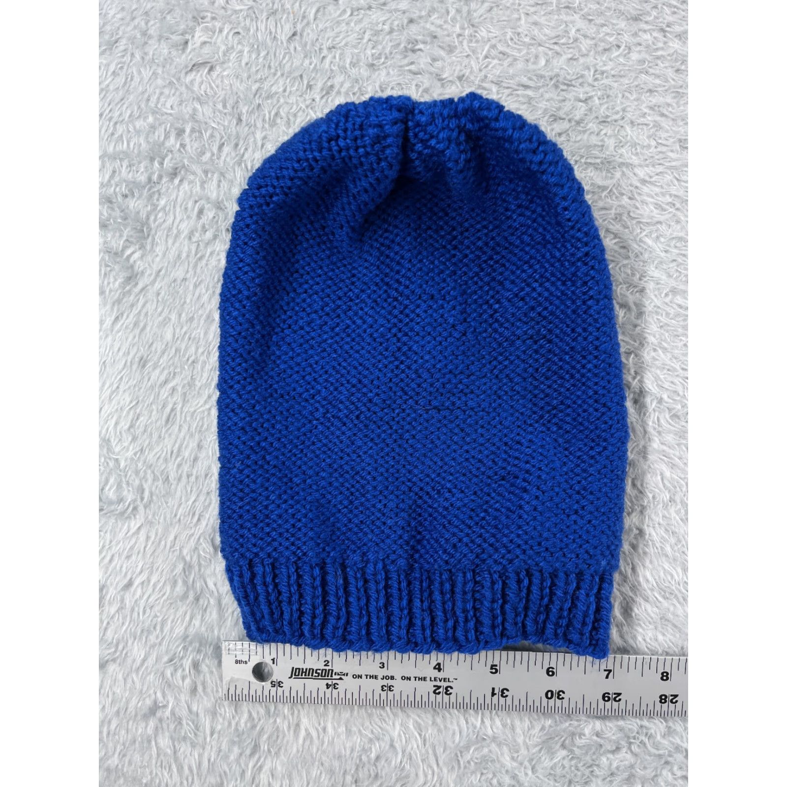 Vintage Blue Beanie Toque Adult One Size - 100% Acrylic Knit Winter Hat Unisex Outdoors Ski Cap Size ONE SIZE - 4 Thumbnail