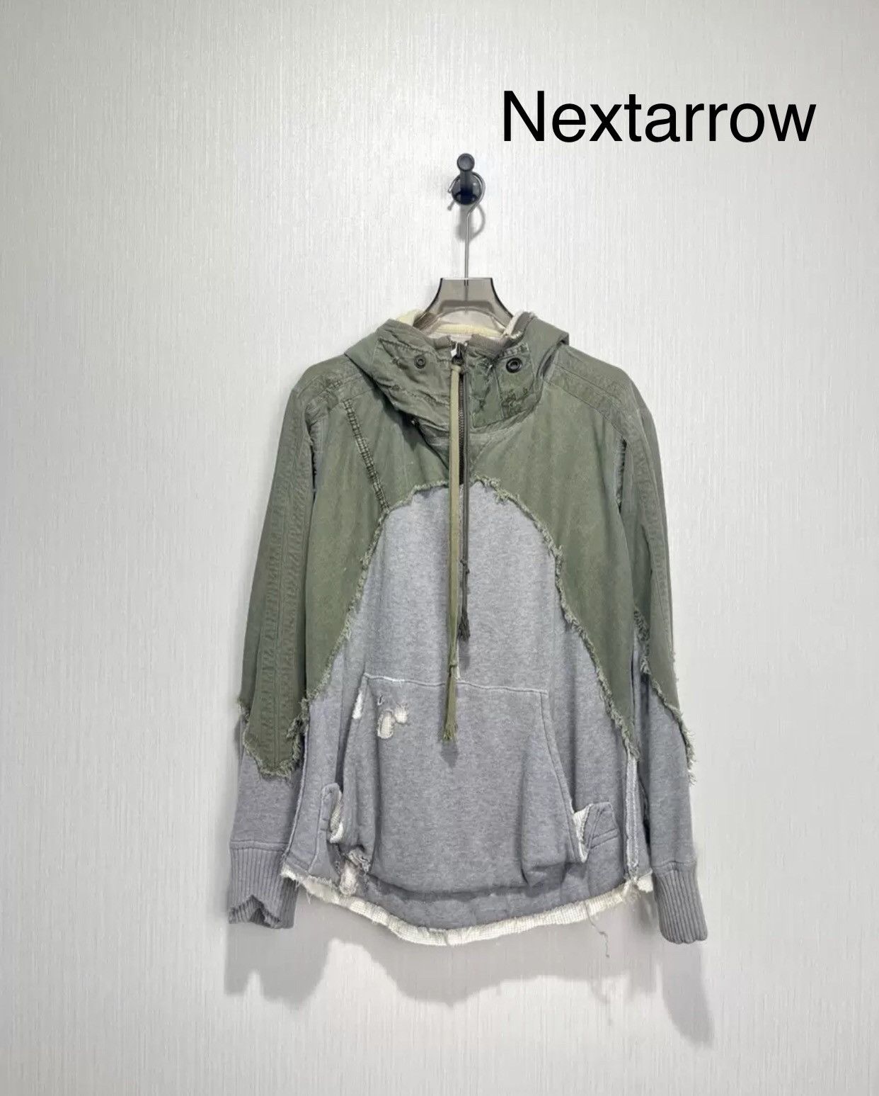 Greg Lauren Greg Lauren GL Mainline Army-paneled Zip Turtleneck Hoodie Size US M / EU 48-50 / 2 - 1 Thumbnail