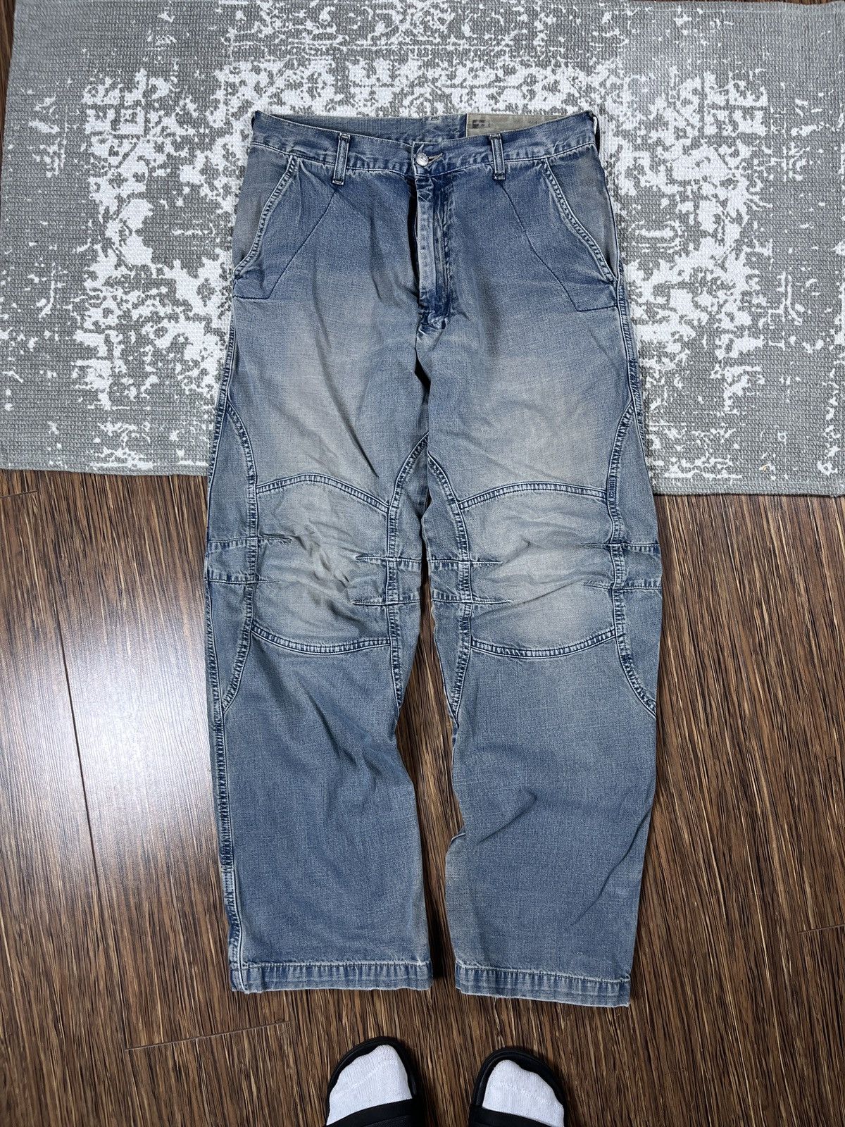 image of Perfect Wear Y2K Diesel Double Knee Loose Jeans in Blue, Men's (Size 32)