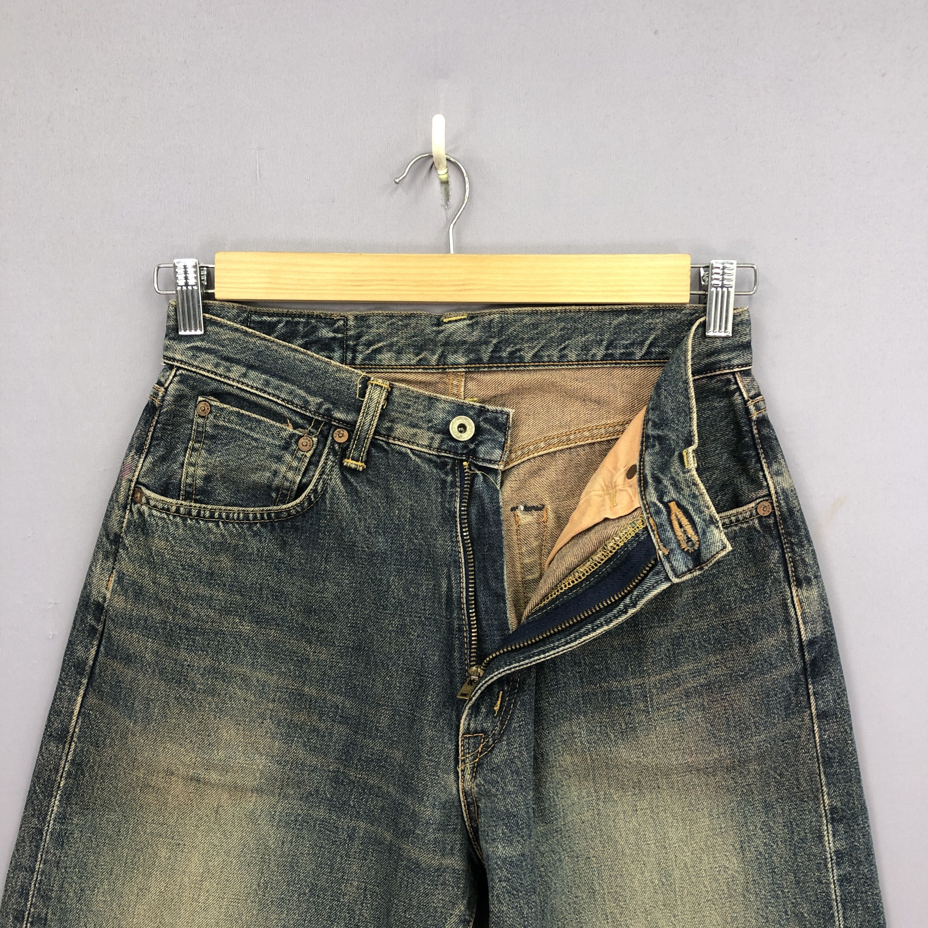 Japanese Brand Vintage 90s Edwin 505 Redline Jeans Mud Wash Selvedge Denim Size 28" / US 6 / IT 42 - 6 Thumbnail