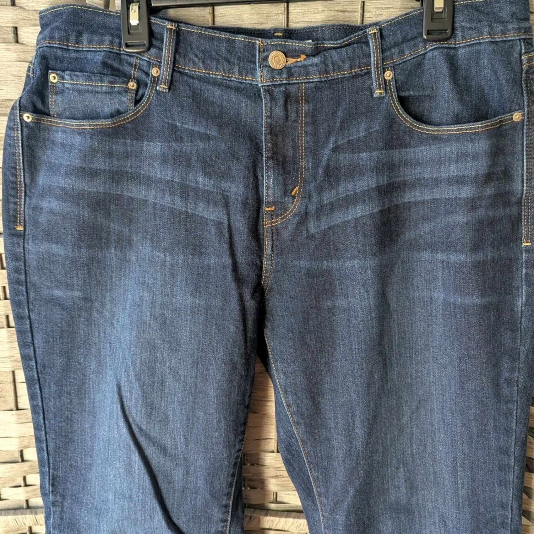 Levi's Levi's 505 Straight Jeans Womens 14W Dark Wash Denim Mid Rise 5-Pocket Button Zip Jeans Mens Women Girls? Size 36" / US 14 / IT 50 - 5 Thumbnail