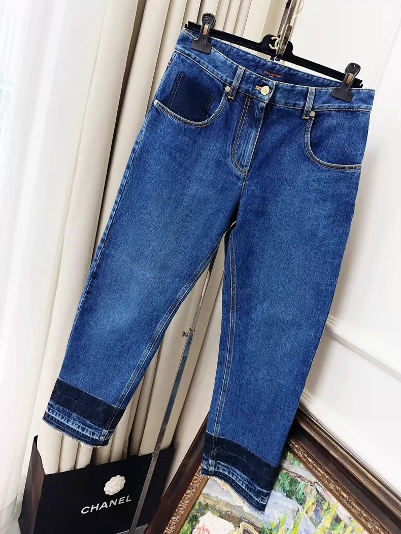 Louis Vuitton LOUIS VUITTON Blue Patchwork Jeans 2504-Nextarrow Size 37" - 1 Thumbnail
