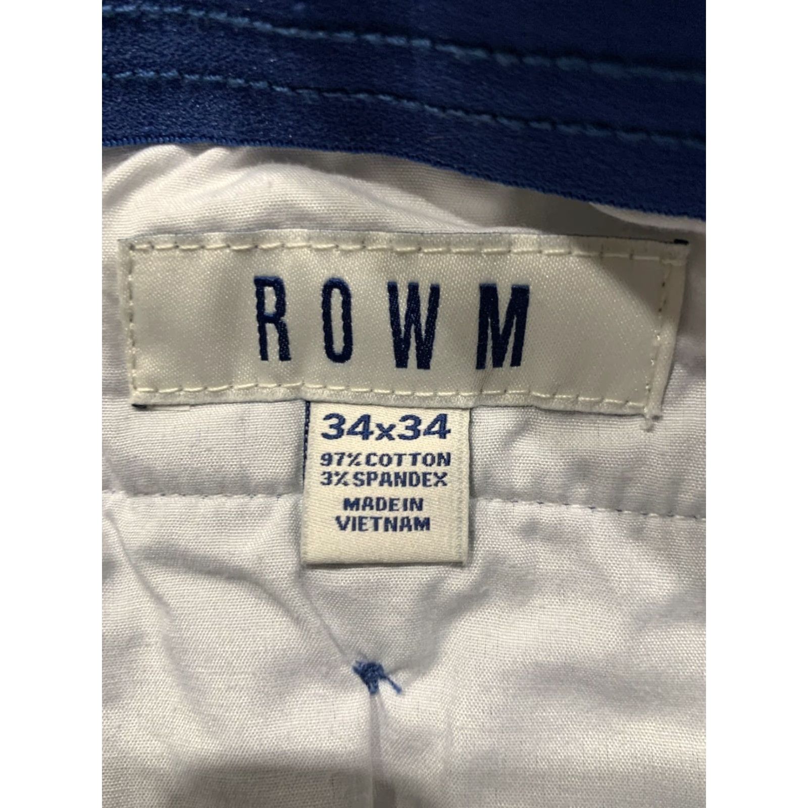 Vintage VINTAGE Rowm Men’s Chino Pants Blue 34x31 Regular Comfort Waist Mens Size US 34 / EU 50 - 7 Thumbnail
