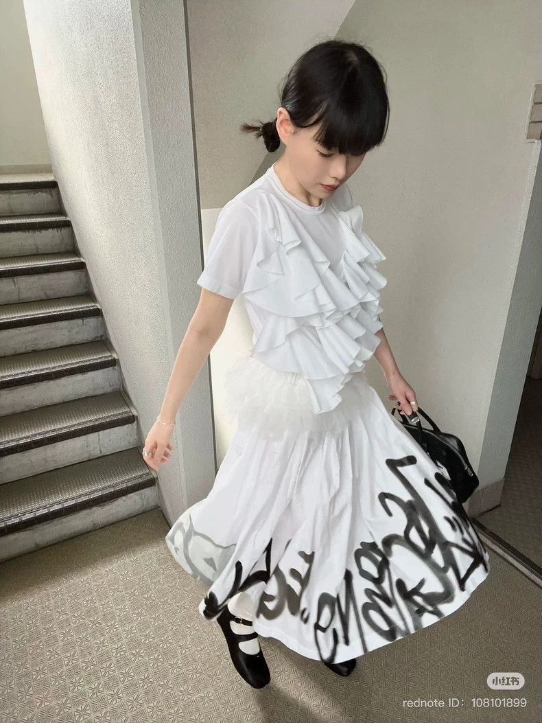 Comme des Garcons Comme Des Garcons Lace white short sleeved T-shirt 2505-Nex Size M / US 6-8 / IT 42-44 - 6 Thumbnail