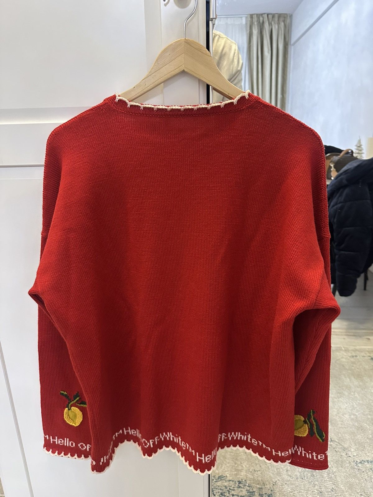 Off-White Off White Knitted Pullover 100%Wool Size US XL / EU 56 / 4 - 6 Thumbnail