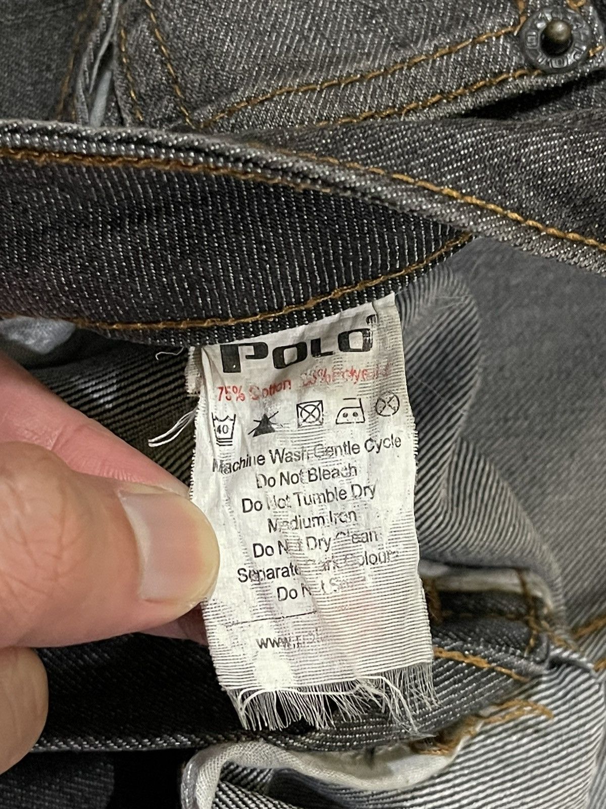 Polo Ralph Lauren POLO Straight Fit Jeans Embroidered Pocket Logo Denim Size US 31 - 8 Thumbnail