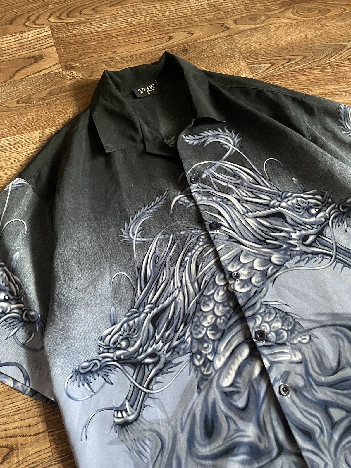 Japanese Brand × Vintage Vintage y2k 90s Dragon Shirt Button Up Japanese Brand Anime Size US XL / EU 56 / 4 - 2 Thumbnail