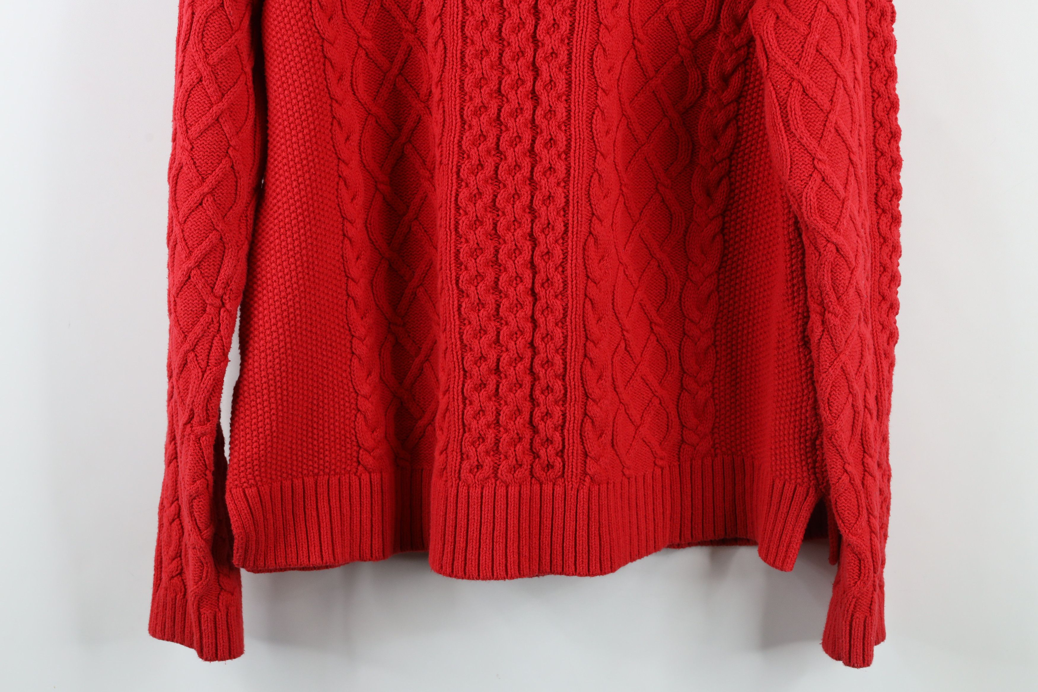 Lands' End × Vintage Vintage Lands End Fisherman Cable Knit Turtleneck Sweater Size XL / US 12-14 / IT 48-50 - 9 Thumbnail