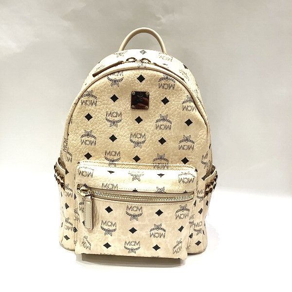 MCM MCM MCM Visetos Side Studs Backpack MMK 6SVE37 Leather Backpack MMK 6SVE37 1G001 in Good Condition Size ONE SIZE - 1 Thumbnail